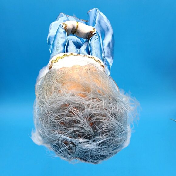 1965 Blue Haired Pixie Fairy Angel Ornament Sleepy Eyes Japan Christmas Decor - Picture 7 of 10